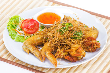 Fried chicken with vegetable