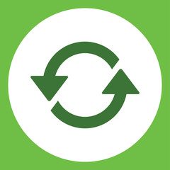 Obraz premium recicle arrow sign icon simple green in white circle