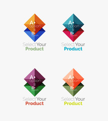 Set of square abstract background templates or infographics