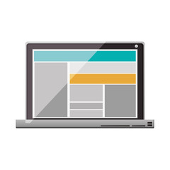 Laptop icon. Device gadget technology and electronic theme. Isolated design. Vector illustration