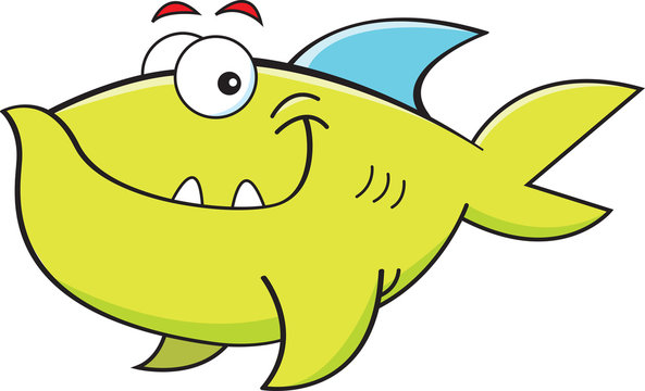 Cartoon illustration of a smiling fish.