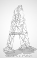 Vector illustration of a Pencil sketched A. Hand drawn 3D A.