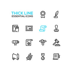 Law and Justice - Thick Single Line Icons Set