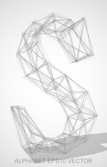 Vector illustration of a Pencil sketched S. Hand drawn 3D S.