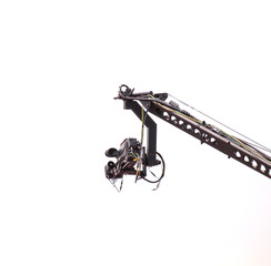 Video camera / View of video camera with crane on white background.