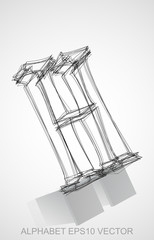 Obraz premium Vector illustration of a Ink sketched H. Hand drawn 3D H.