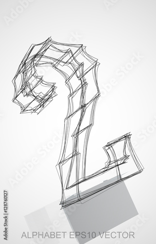 "Vector illustration of a Ink sketched 2. Hand drawn 3D 2." Stock image ...