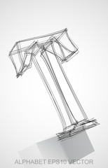 Obraz premium Vector illustration of a Ink sketched T. Hand drawn 3D T.