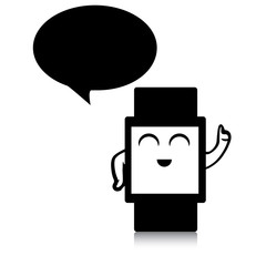 Vector illustration of cute smart speaker watch icon