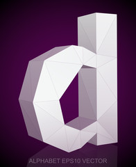 Abstract White 3D polygonal D with reflection. EPS 10 vector.