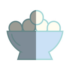 dish with eggs flat icon vector illustration design