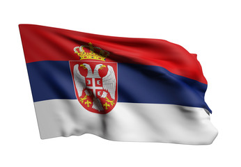 3d rendering of a Republic of Serbia flag