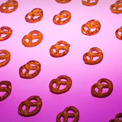 group of salted pretzel party, pop minimal style mood,colorful concept