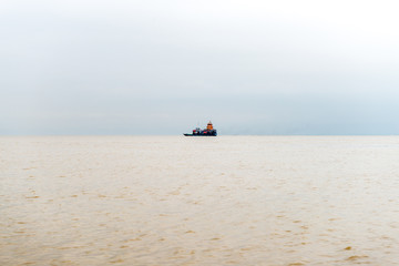 Fototapeta na wymiar passenger ferry boat in open waters