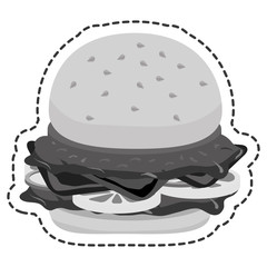 hamburger food flat icon vector illustration design