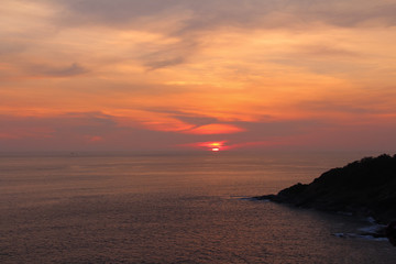 Obraz premium Sunset at Laem Phrom Thep in Phuket province,Thailand.