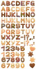 Christmas cookies alphabet assortment in duplicate - for your text with double letters.