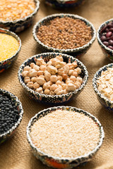 Selection of various colorful cereal