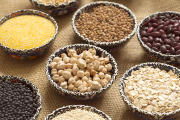 Selection of various colorful cereal