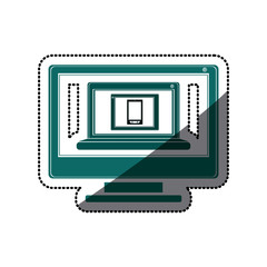Computer icon. Device gadget technology and electronic theme. Isolated design. Vector illustration