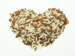 Heart Rice brown isolated on white background