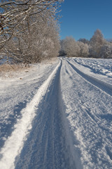 Rural road in winter time.