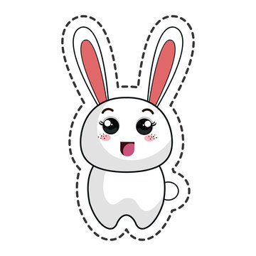 cute rabbit kawaii character vector illustration design