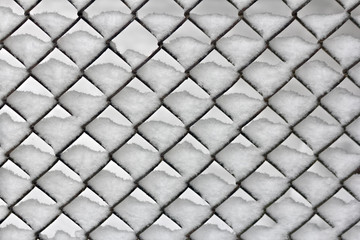 Snowy Chain Link Fence