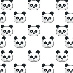 cute bear panda kawaii character vector illustration design