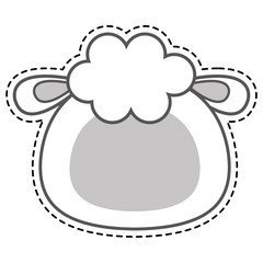 cute sheep kawaii character vector illustration design