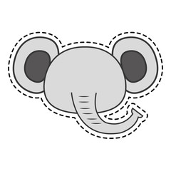 cute elephant kawaii character vector illustration design