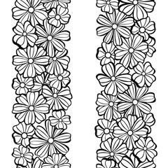 Seamless pattern with flowers on a white background