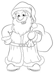 Weihnachtsmann mit einem Sack voller Geschenke