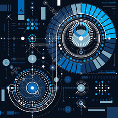 Future technology vector drawing, industrial wallpaper. Graphic