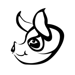 pig head vector illustration style Flat face