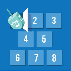 Hanukkah Countdown Advent Calendar. Day 1. PS 10 vector.