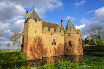 Fototapeta na wymiar View of the historical castle of Radboud in Medemblik, The Netherlands
