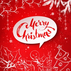 Christmas vector illustration of festive objects