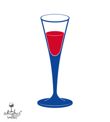 Classic vector champagne goblet, alcohol beverage theme illustra