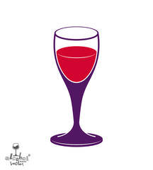 Holiday classic vector goblet, stylish alcohol theme illustratio