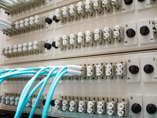 fiber optical switch panel with cables