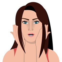 woman character facial expression vector illustration design