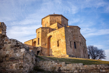 Fototapeta na wymiar Orthodox monastery Jvari. 5-6 century building. Georgia, Mtskhet