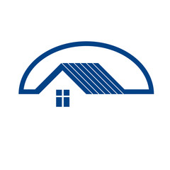 Construction company abstract vector symbol, building corporatio