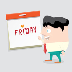 friday concept with cartoon businessman