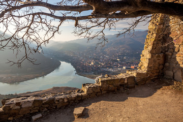 The Top View Of Mtskheta, Georgia, The Old Town Lies At The Conf