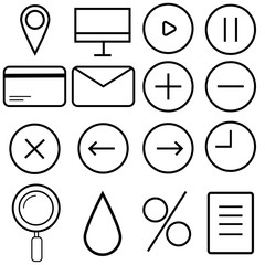 Black web icons for everyday use on a white background - vector illustration