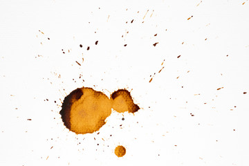 Coffee stain on white background.
