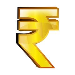 rupee money gold icon vector illustration design
