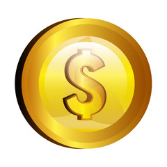 dollar money gold icon vector illustration design